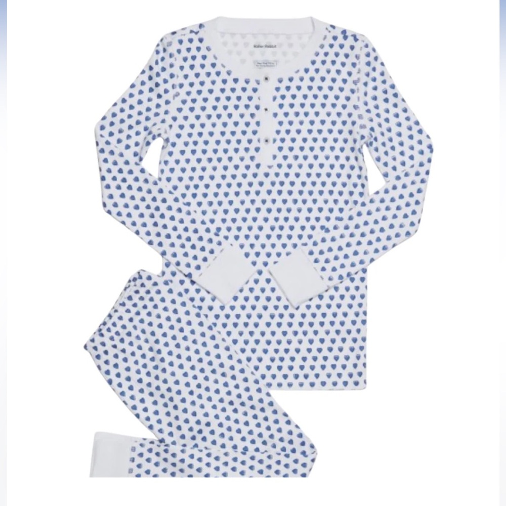 NWT Roberta Roller Rabbit Kids Pajamas in Blue Hearts. Size 2.